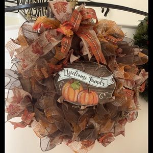 WREATH - FALL “welcome friends” autumn Farmhouse